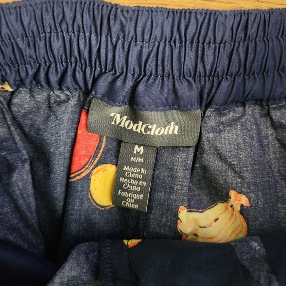 Modcloth Working for the Long Weekend A-Line Skirt Navy Bananas - Picture 3 of 5